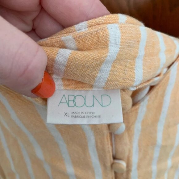 Abound Coral Striped Linen Tank - Picture 4 of 5